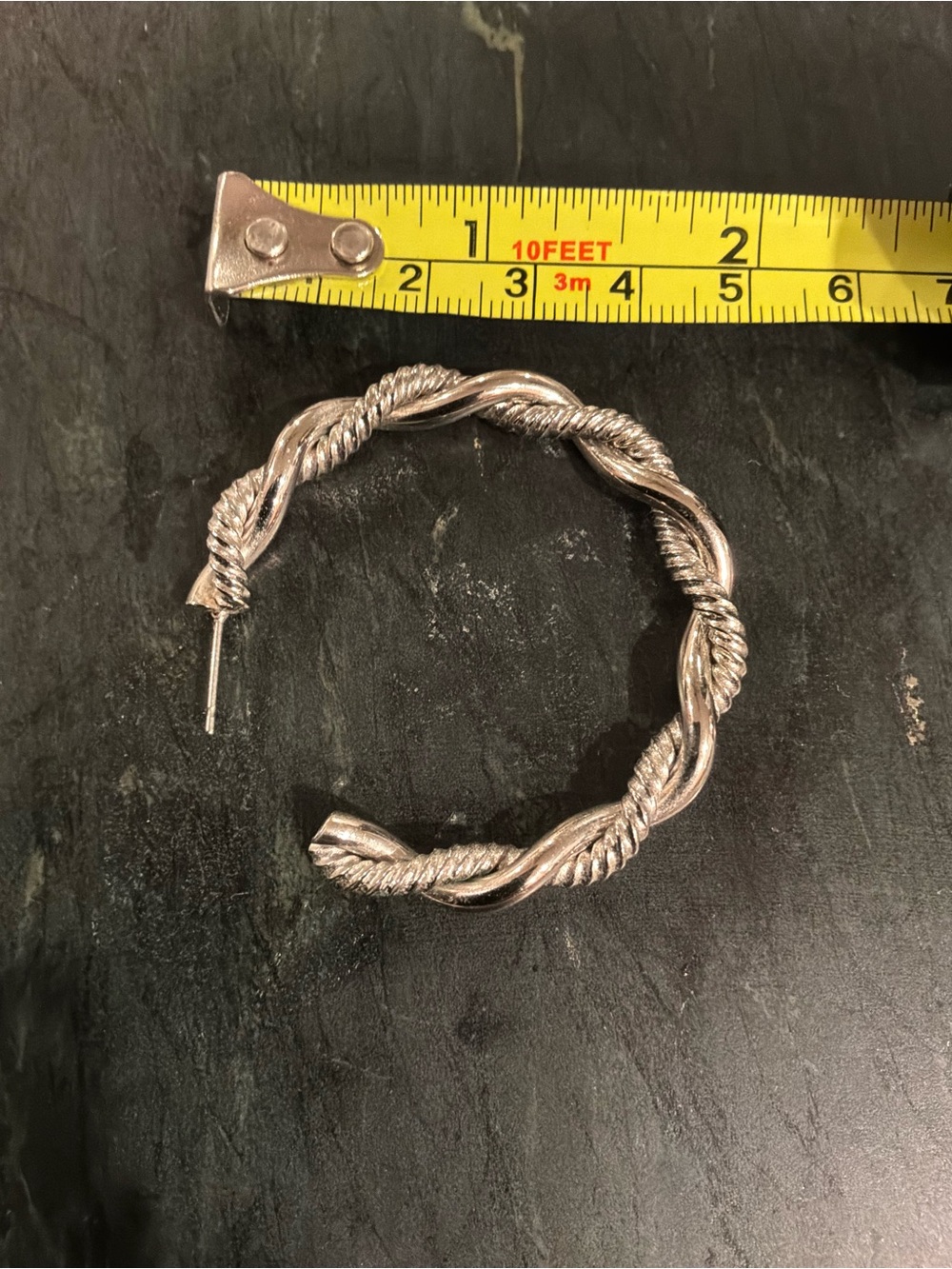 Twisted Rope Hoop Earrings - Picture 3 of 3